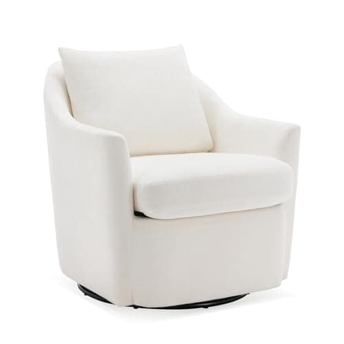Modern Cream Swivel Accent Chair - Ideal for Living Room, Nursery, or Bedroom