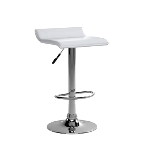 COSTWAY Modern Swivel Bar Stools Set of 2, Adjustable Height & Footrest, White.Chrome Hydraulics