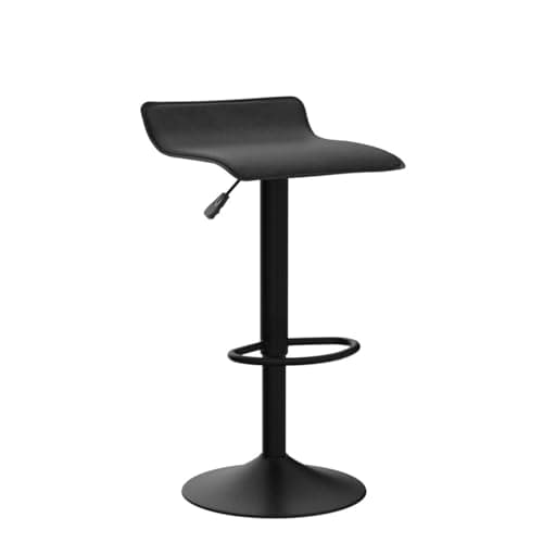 Vogue Black PU Leather Airlift Kitchen Bar Stools, Set of 2