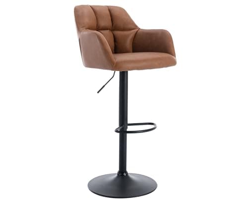 EALSON Modern Swivel Bar Stools Set of 2 Brown Leather