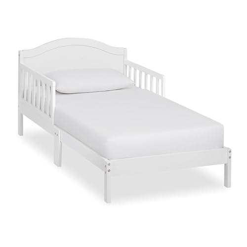 Dream On Me Sydney Toddler Bed, White, Safety Rails, Low to Floor Design