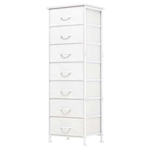 Black Tall Dresser with 7 Fabric Drawers for Bedroom