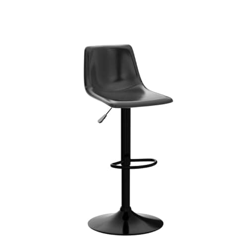 LEMBERI Set of 2 Modern Swivel Bar Stools with Backrest, Adjustable Faux Leather for Kitchen Island (Black)