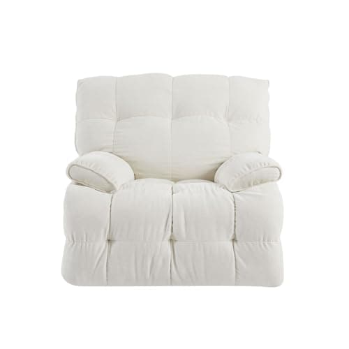 i-POOK Oversized Swivel Recliner Chair with Footrest, Cream