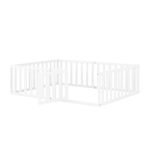 i-POOK Twin Size Montessori Floor Bed for Girls and Boys, White