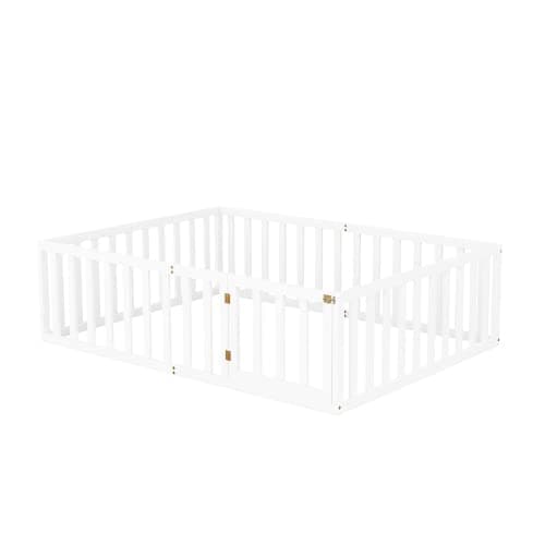 i-POOK Twin Size Montessori Floor Bed for Girls and Boys, White