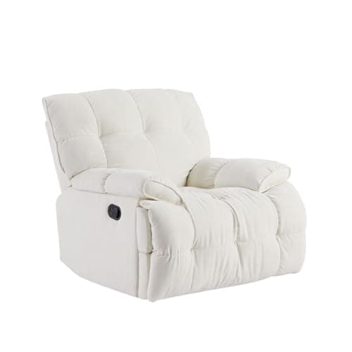 i-POOK Oversized Swivel Recliner Chair with Footrest, Cream
