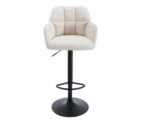 CIMOTA PU Brown Swivel Bar Stools Set of 2