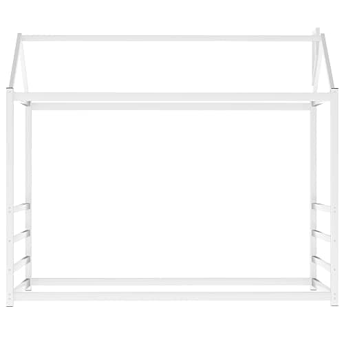 i-POOK White Twin Size House Bed with Roof & Chimney & Storage