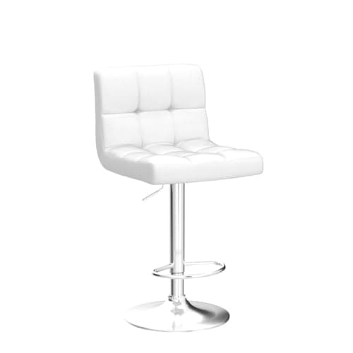 Furmax White Modern Pu Swivel Bar Stool Set of 4 (4pcs)