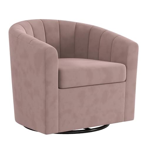 Bonzy Home Modern White Velvet Swivel Chair Set of 2