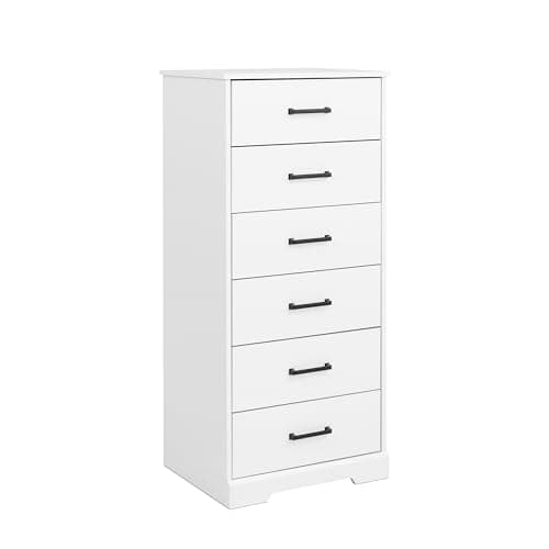 Astrid Tall Black Dresser: 6-Drawer Chest for Bedroom