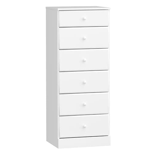 Astrid Tall Black Dresser: 6-Drawer Chest for Bedroom