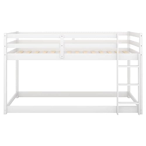 i-POOK Grey Twin Over Twin Bunk Bed with Safety Ladder