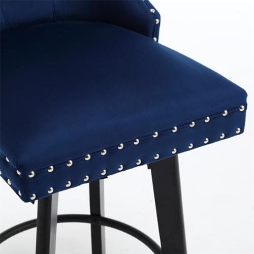 i-POOK Velvet Swivel Counter Stool, Blue
