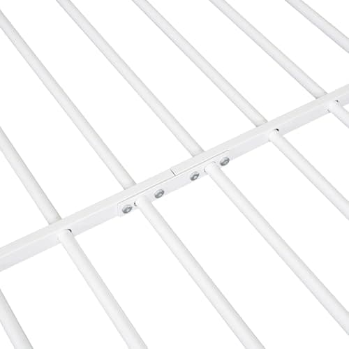 i-POOK Metal House-Shaped Full Size Bed Frame with Lights & Shelves, White