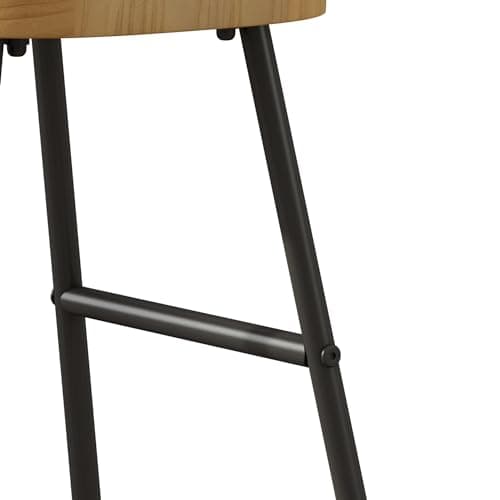 Wood Seat Bar Stools Set of 2 for Kitchen and Coffee Shop