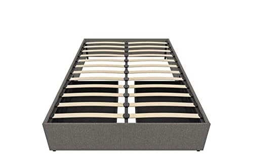 DHP Maven Queen Gray Linen Upholstered Platform Bed with Storage
