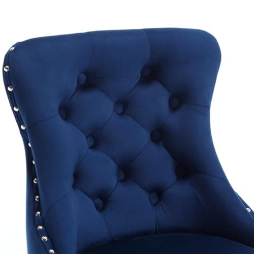 i-POOK Velvet Swivel Counter Stool, Blue
