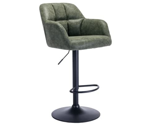 CIMOTA PU Brown Swivel Bar Stools Set of 2