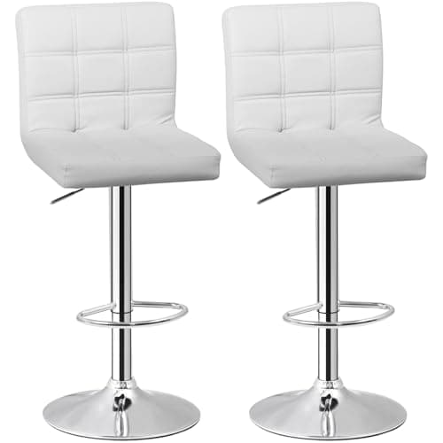 Modern PU Leather Swivel Bar Stools for Kitchen (4 Pack, Black)