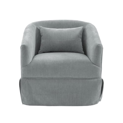 Modern Mint Green Swivel Accent Chair with Pillow
