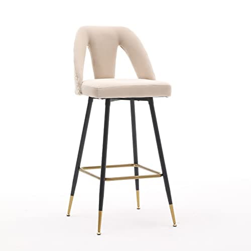 Velvet Upholstered Counter Height Bar Stools Set of 2