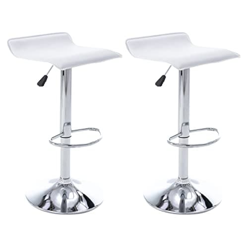 Vogue Black PU Leather Airlift Kitchen Bar Stools, Set of 2