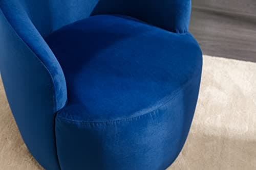 i-POOK 360 Degree Swivel Velvet Leather Living Room Chair, Blue