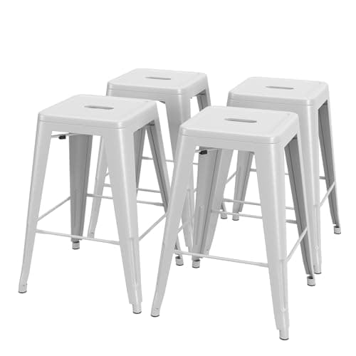 PayLessHere 24 Inch Metal Stool Set - Indoor/Outdoor Stackable Bar Chairs