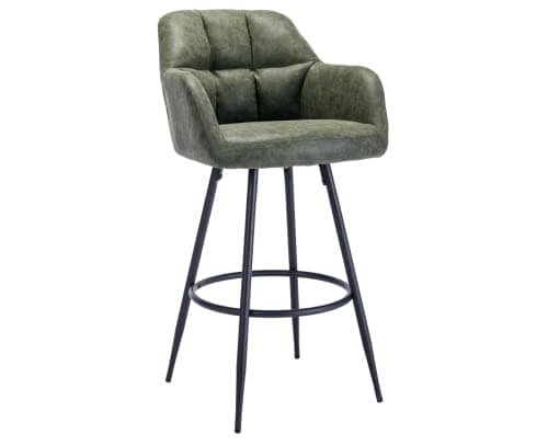 CIMOTA PU Brown Swivel Bar Stools Set of 2