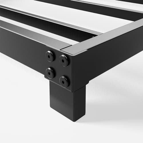 Heavy Duty 4 Inch Full Size Metal Bed Frame, Black, No Assembly Needed