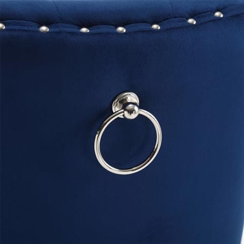 i-POOK Velvet Swivel Counter Stool, Blue