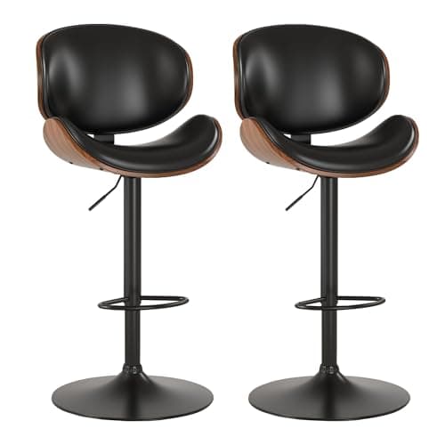 KCC Black PU Leather Bar Stool Set of 4