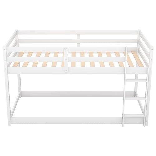 i-POOK Grey Twin Over Twin Bunk Bed with Safety Ladder