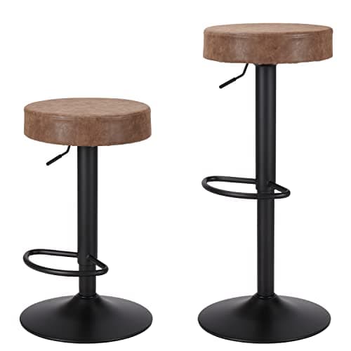 Finnhomy Counter Height Swivel Bar Stool Set with Footrest & Backless