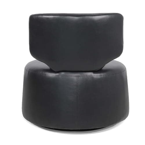 i-POOK PU Leather Swivel Accent Chair with Metal Base - Black