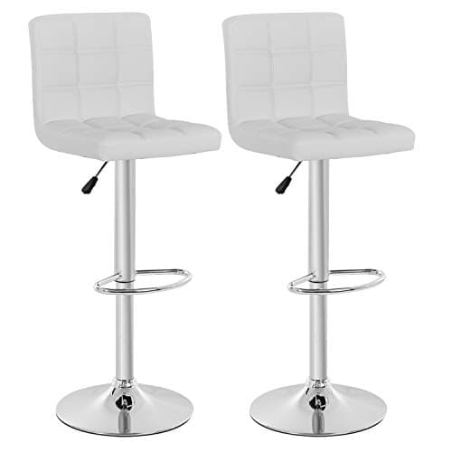 BestOffice Modern Swivel Bar Stool Set of 2 Adjustable Height Kitchen Chairs