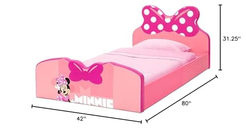 Delta Children Minnie Mouse Upholstered Twin Bed, Pink