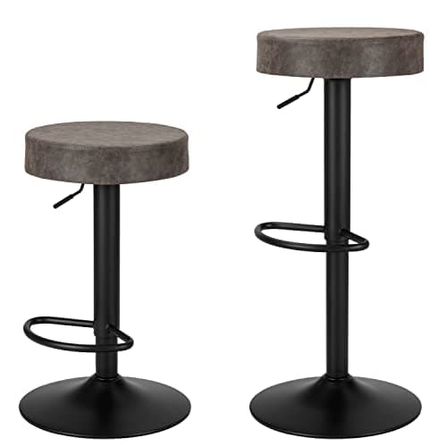 Finnhomy Counter Height Swivel Bar Stool Set with Footrest & Backless