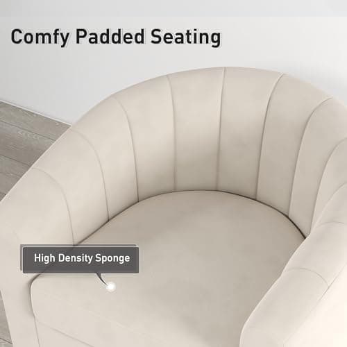 Bonzy Home Modern White Velvet Swivel Chair Set of 2