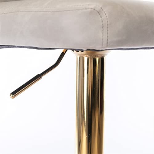 Adjustable Swivel Bar Stools Set of 2, PU Leather Upholstered Bar Chairs, Beige