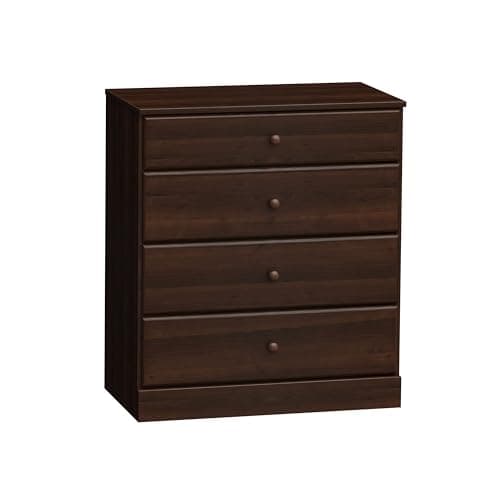 Prepac Astrid 4-Drawer Dresser, Black, BDBR-0401-1