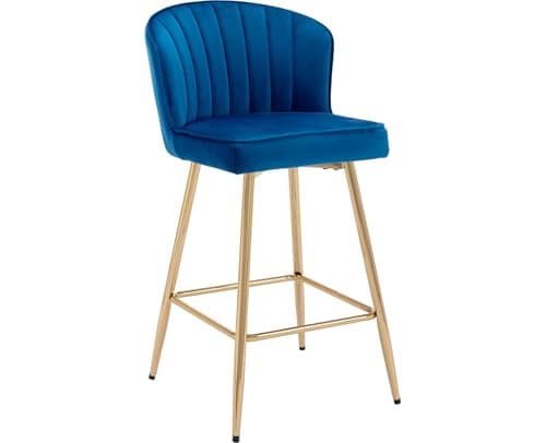 EALSON Green Counter Height Bar Stools Set of 2 Modern Leather Backbar Chairs