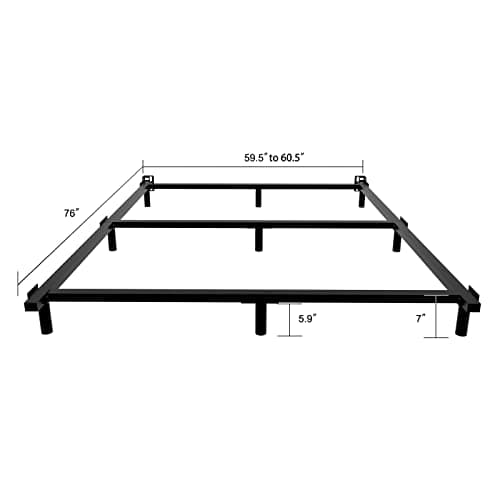 Queen Bed Frame - Heavy Duty Black 9-Leg Support, Noise-Freeassembly