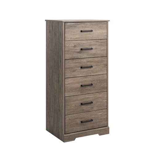 Astrid Tall Black Dresser: 6-Drawer Chest for Bedroom