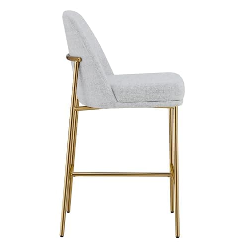 FSC Certified White Fabric Bar Stools, 27" Seat Height, Set of 2