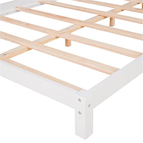 i-POOK Montessori Full Size Solid Wood Platform Bed, White