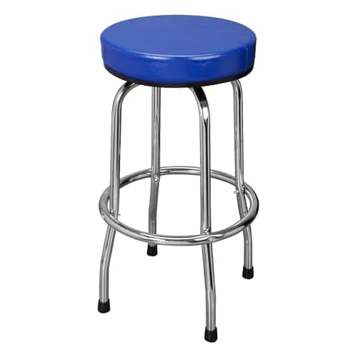 BIG RED Torin Swivel Bar Stool - Chrome Legs, Black, 28.74" Tall