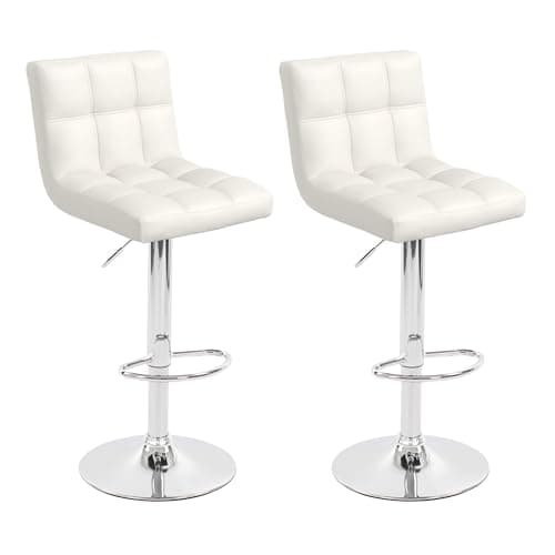 Set of 4 Modern PU Leather Bar Stools for Kitchen/Island, Black